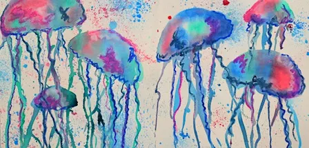 Watercolour Jellyfish for 5 -8-Year-Olds