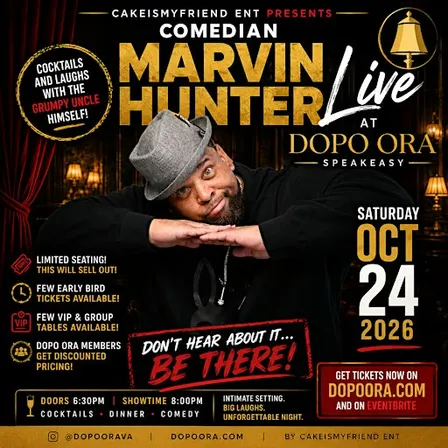Marvin Hunter Comedian aka The Grumpy Uncle Live at Dopo Ora Speakeasy