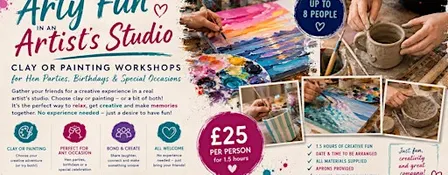 Clay or Painting Party in an Artist’s Studio | Groups up to 8