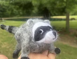 Needle felt Jimothy Raccoon