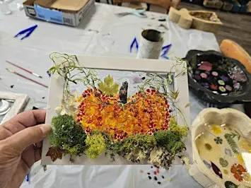 Fall Glass ghost, pumpkin or fall scene resin class