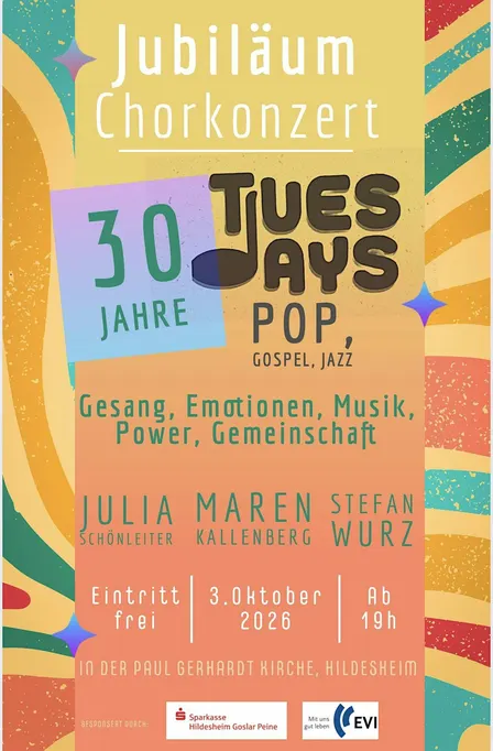 Jubiläums-Konzert: 30 Jahre Tuesdays Chor