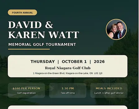 Fourth Annual David and Karen Watt Memorial Golf Tournament