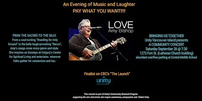 PAY WHAT YOU WANT CONCERT WITH AMY BISHOP
