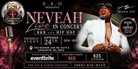 NEVEAH Live in Concert: R&B & Hip-Hop Night at Blush CLT