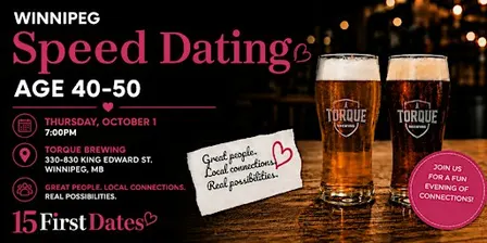 15FirstDates Winnipeg Speed Dating (Age 40-50)