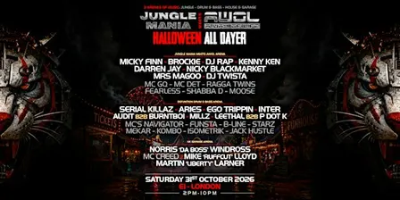Jungle Mania meets AWOL Halloween All Dayer