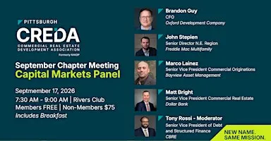 September Chapter Meeting:  Capital Markets Panel Update