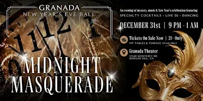 Midnight Masquerade: New Year’s Eve at Granada Theater
