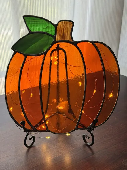 Pumpkin Centerpiece Stained Glass