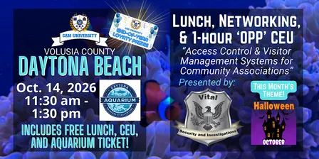 CAM U VOLUSIA Free Lunch, Networking, and 1 OPP CEU at Daytona Aquarium