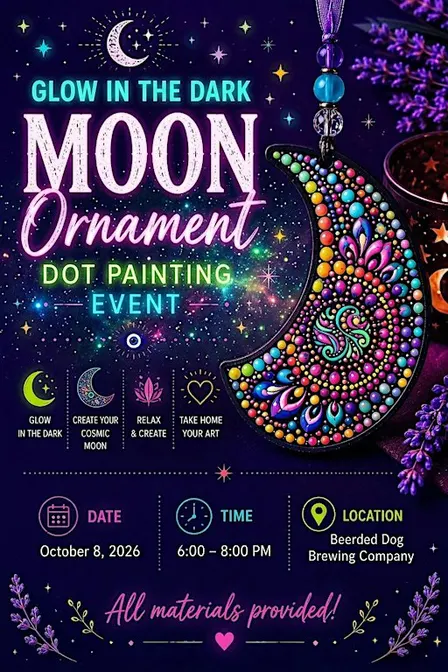 Dot painting workshop - Glow in dark cosmic moon