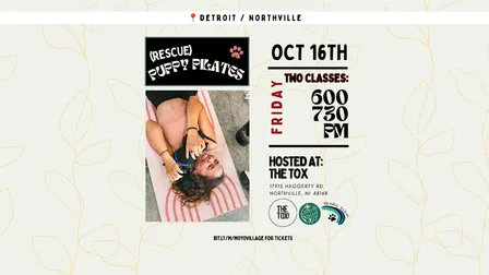 Rescue Puppy Pilates at The Tox - Northville (6:00PM)