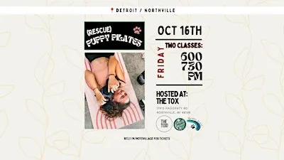 Rescue Puppy Pilates at The Tox - Northville (6:00PM)