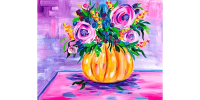 Fluorescent Fall Flowers - Paint and Sip in Chicago | Classpop!™