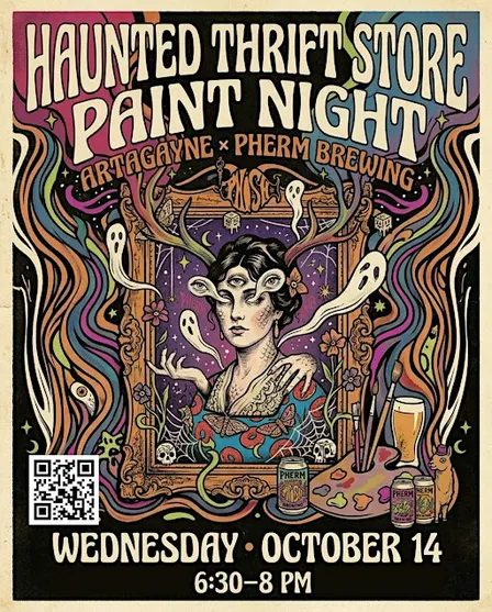 HAUNTED THRIFT STORE PAINT NIGHT AT PHERM BREWING