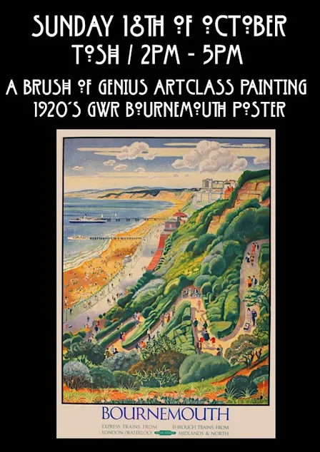A Brush Of Genius : Acrylic Masterpiece -1920's Bournemouth by rail poster