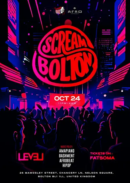 SCREAM BOLTON  - SAT 24th  OCT 2026.