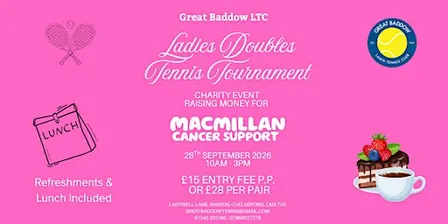 Ladies Doubles Tennis Tournament - Raising money for Macmillan!