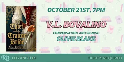 V.L. Bovalino LA Book Event for The Thief and Traitor Bride