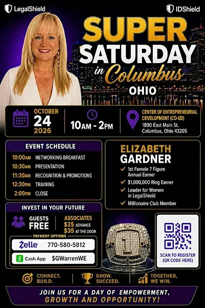 Columbus, Ohio Super Saturday Featuring Elizabeth Gardner, RVP