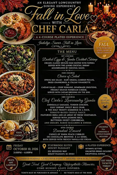 Fall In Love with Chef Carla - A 4-Course Plated Dining Experience