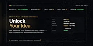 Startup Pitch & Themed Networking Melbourne | Unlock Your Idea