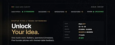 Startup Pitch & Themed Networking Austin | Unlock Your Idea