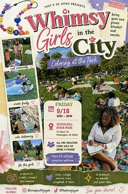 Whimsy Girls in the City: Coloring in the Park