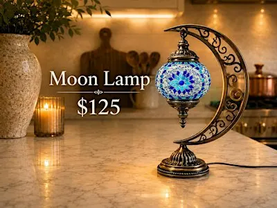 Turkish Mosaic Moon Lamp Workshop at Artventures Oakville Bronte