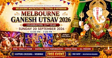 Melbourne Ganesh Utsav 2026 @ Encore Events Centre – FREE Entry
