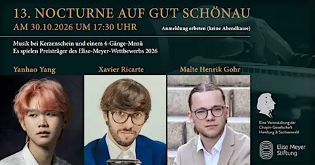 Nocturne auf Gut Schönau. Klaviermusik bei Kerzenschein und 4-Gänge-Menü