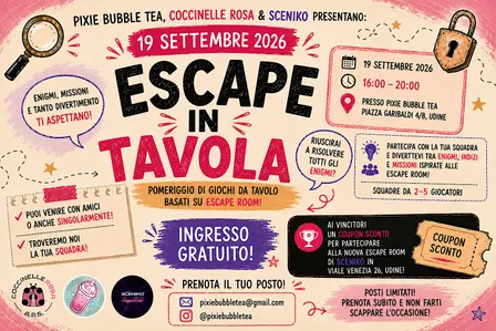 Escape Room da tavolo w/ Pixie Bubble Tea, Coccinelle Rosa & Sceniko!