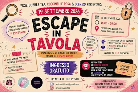 Escape Room da tavolo w/ Pixie Bubble Tea, Coccinelle Rosa & Sceniko!