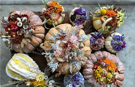 Dried Flower Pumpkin Centerpiece Workshop