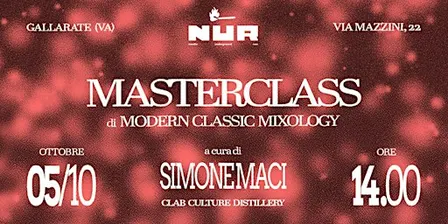 NUR BAR PRESENTA: MASTERCLASS MIXOLOGY A CURA DI SIMONE MACI