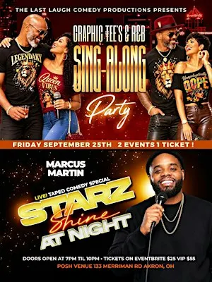 Marcus Martin's Comedy Special "Starz Shine at Night" Graphic Tee's & RnB