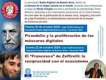 Conferencias sobre PIRANDELLO y SAN FRANCISCO de NICOLA FERUGLIO