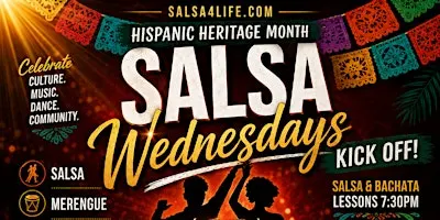 Salsa Bachata Wednesdays @ KOMANA - Hispanic Heritage Month Kick off