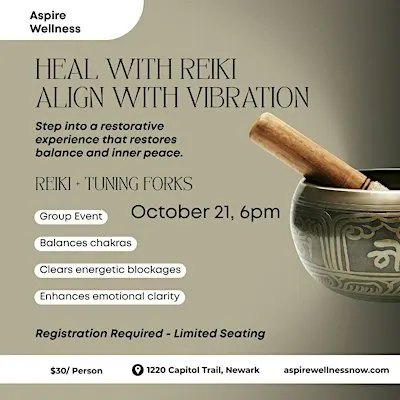 Reiki + Tuning Forks: In Person Group Reiki Event