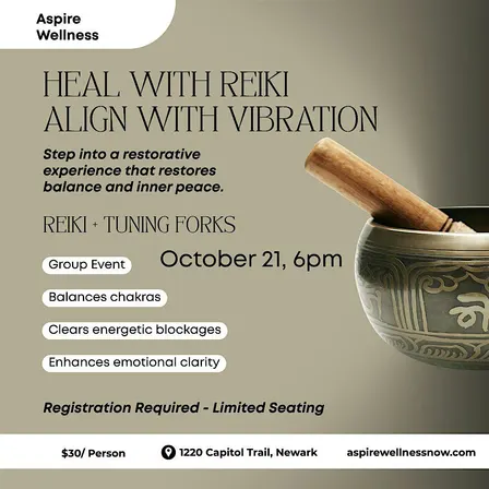 Reiki + Tuning Forks: In Person Group Reiki Event