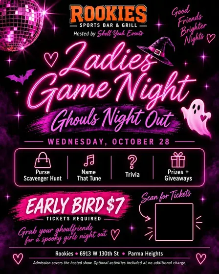 Ladies Game Night Ghouls Night Out I Rookies in Parma Heights