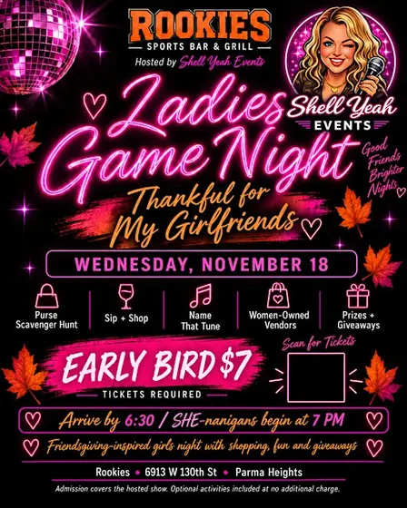 Ladies Game Night-Thankful For My Girlfriends I Rookies in Parma Heights
