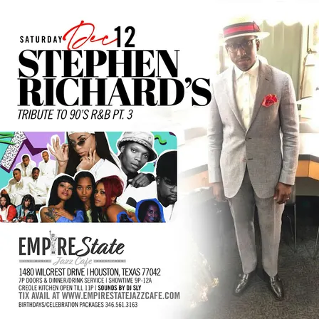 Stephen Richard 90’s R&B Tribute Pt 3 Saturday 12/12
