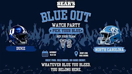 Blue Out Watch Party: Duke vs. UNC at Bear’s Smokehouse BBQ