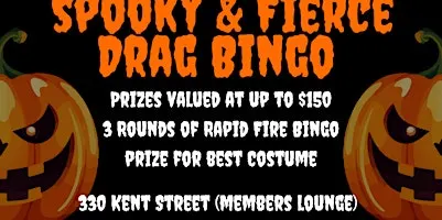 Spooky and Fierce Drag Bingo