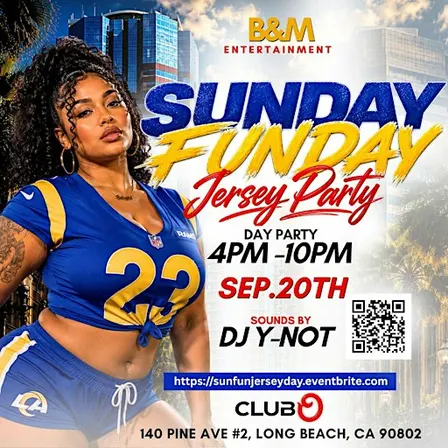 B&M Ent Sunday Funday Jersey Day Party