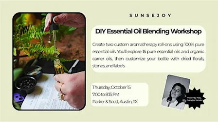 DIY Essential Oil Blending Workshop at Parker & Scott