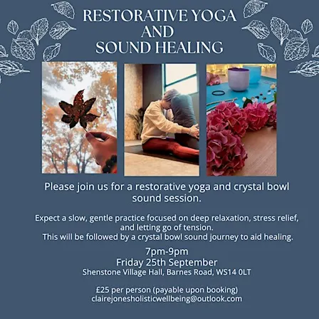Restorative yoga with crystal singing bowls