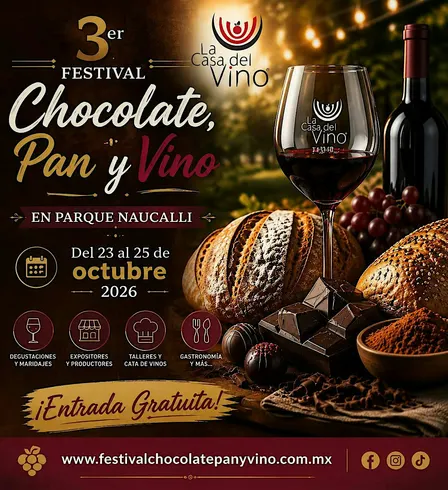 3er. FESTIVAL CHOCOLATE, PAN Y VINO EN PARQUE NAUCALLI